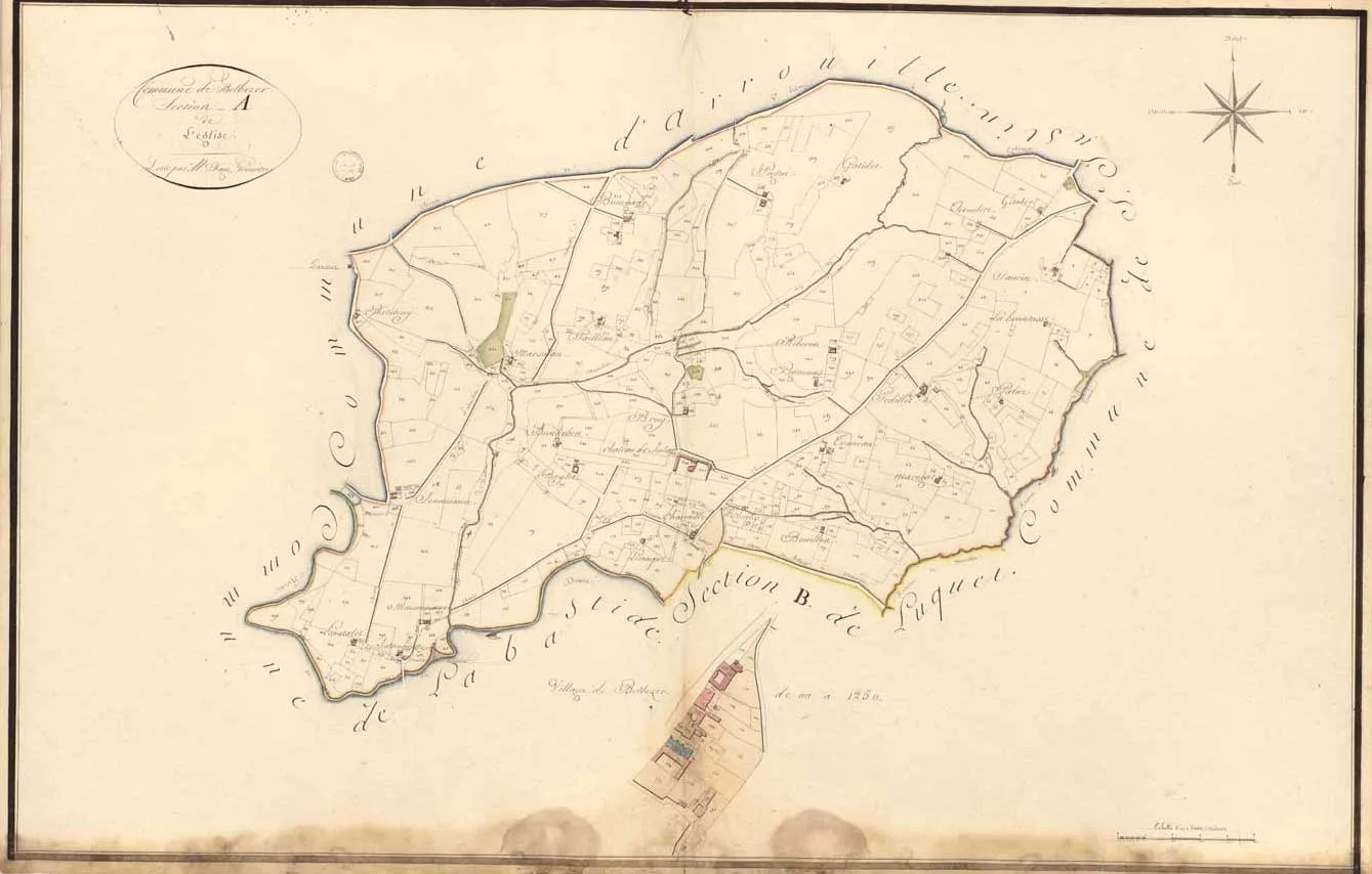 Plan domaine bourgade 1800